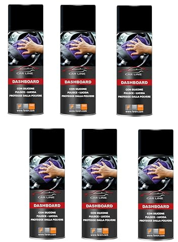 Faren DASHBOARD,Car Line, Pulitore al Silicone per Cruscotti, Lucida e Protegge dalla Polvere, Antistatico Spray,400ml (6)