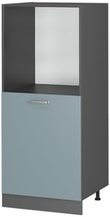 Vicco Herdumbauschrank R-Line, Blau-Grau, 60 cm | Backofennische auf komfortabler Höhe · 2 Einlegeböden · Höhenverstellbare Füße · 1 Tür · Einfache Integration ✓