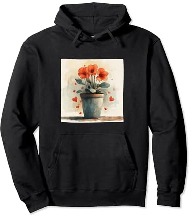 Cyclamen Plante en pot Cottagecore Hearts Graphic Sweat à Capuche