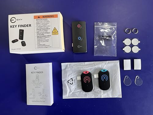 Esky Trova Chiavi, Versione Slim Localizzatore Chiavi LED Trasmettitore Wireless Localizzatore per Chiavi con 2 Ricevitori RF Localizzatore per Animali Domestici Chiavi o Portafogli una Buona