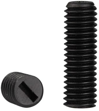 AYYSSM Vis à tête Fendue en Nylon Noir M3 M4 M5 M6 M8, Isolation Plastique, Pointe Plate, Boulon sans tête, vis sans tête(8mm,M8-20pcs)