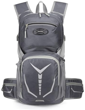 PORRASSO Wanderrucksack Wasserdichter Rucksack 20L Leichter Reiserucksack Hiking Backpack Tagesrucksack für Damen Herren Trekking Radfahren Klettern Reisen Sport Grau