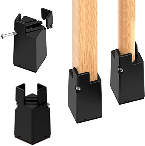 Pieds de canapé, rehausseurs Meubles réglables avec Serre-Joint, lot 4 lit, Pieds surélevés, Chaise, Convient aux Table carrés/Ronds 2, à, cm diamètre(Black,7.5cm(3in))