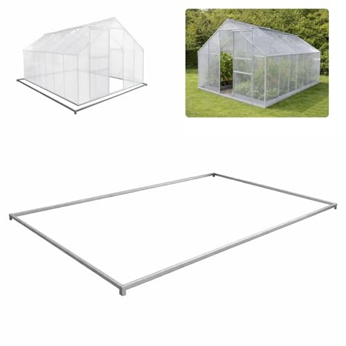 Base para Invernadero de Jardín 496x251x12 cm | Base de Invernadero de Aluminio Policarbonato | Estructura de Acero galvanizado Estable | Base Plana Reforzada