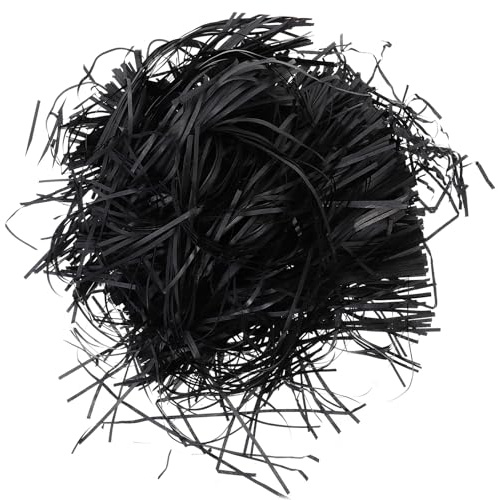 MUCKLILY 500g Black Shredded Paper Crinkle Filler for Boxes and Basket Stuffing, Wrapping Tissue Paper for Wedding and Celebration Decorations