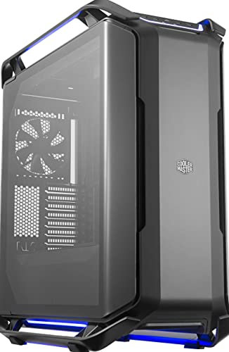 Cooler Master COSMOS C700P Black Edition - Boîtier Grand tour en acier mat avec LEDs RGB et panneau en verre incurvé double, cadre modulaire 2.0 et capacité matérielle améliorée - Tour complet
