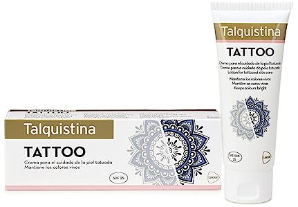 TALQUISTINA - Crema Hidratante 70 ml, para Tatuaje, Uso Diario, Suave y Ligera, Matiene Brillo, Color y Definición, Aceite de Rosa Mosqueta