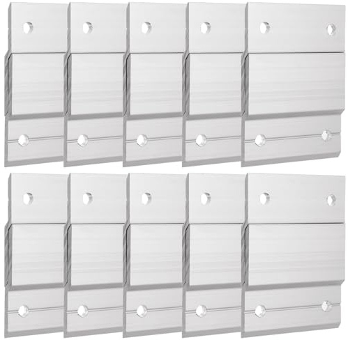 FVIEXE 20 Stück 5.1 cm French Cleat Aufhänger, robuster Metall-Bilderaufhänger Z-Stange, ineinandergreifende Aluminium-Z-Clips zum Aufhängen von Bildern, Kanten, Spiegeln, Wandmontage, Hardware-Kit
