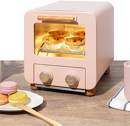 MNSSRN Mini Le Four à Petit-déjeuner, Fonctions du Four, rôti, dégivrage et déshydrateur, Comprend des Recettes d'accessoires, Une Cuisine Saine sans BPA,Rose