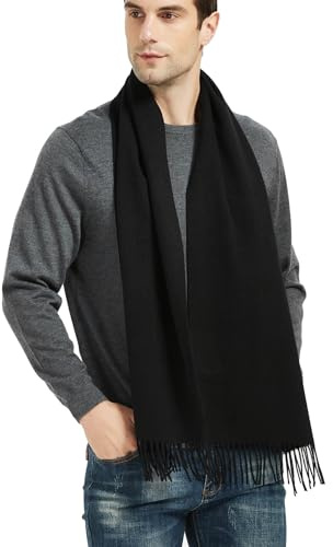 Novawo Mens Wool Scarf Warm and Soft Long Scarves Winter Stylish Scarves
