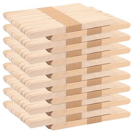FWEEK Palos de Madera Manualidades, 800 Palitos de Madera, Depresores de Madera 114x10x2mm, Palillos Madera Manualidades para Proyectos de Artesanía y Decoración
