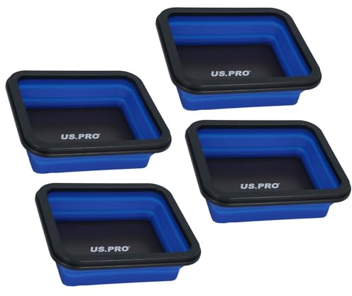 Hopfällbar magnetisk del bricka förvaringshållare behållare 132 x 158 mm 4-pack