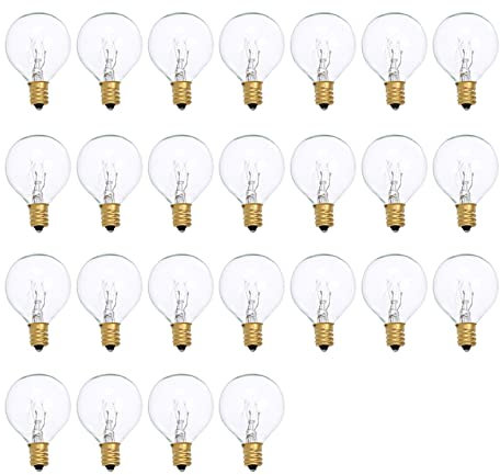 G40 Lampadine Sostituzione G40 Lampadina Tungsteno Lampada 7W 220-240V Lampadina Globo Chiaro E12 Lampadine Di Base Per Interni Esterni Patio Decorazione Della Casa Festa Di Nozze 25 Pack