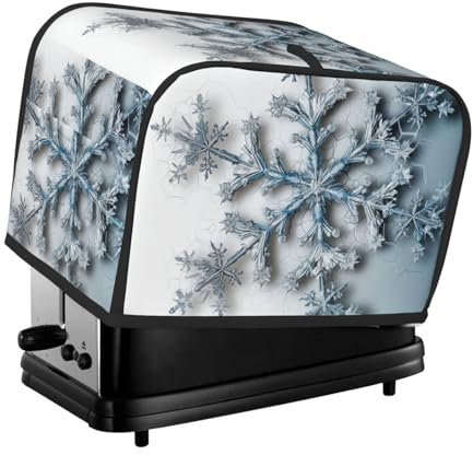 Transparente Schneeflocken-Toaster-Abdeckung, 2 Scheiben, für kleine Geräte, mit Taschen, Toaster-Staubschutz mit Griff oben, waschbar, Universal-Brotbackmaschinen-Abdeckung für Küche