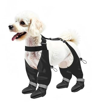 NAMSAN Hundeschuhe mit Hosenträgern, dehnbar, verstellbar, wasserdicht, Pooch Strapsstiefel, Anti-Rutsch-Hundeschuhe für Winter, Schnee, Spazierengehen, Sommer, heißer Bürgersteig, XS
