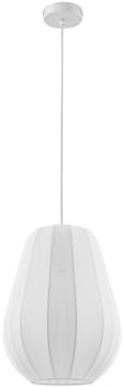 Lindby Pendelleuchte Helin (Modern) in Weiß aus Textil (1 flammig, E27) - Hängeleuchte Esstischlampe Hängelampe Wohnzimmerleuchte