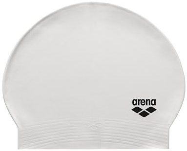 Arena Unisex Soft Latex II Swim Cap for Women and Men Fitness Swimmers Intensive Training Durable Soft Elastic Bathing Flat Cap, White/Black