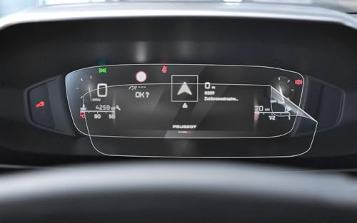 BSTW Lot de 2 films de protection d'écran compatibles avec Peugeot 308 408 2022 2023 2024 2025 Instrument Peugeot 10 Digital Cockpit Nano Film de protection d'écran 6H anti-rayures Accessoires