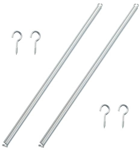 V6 Door Spring, Made of Galvanized Steel, 16 x 1/2 Inch Door Spring for Lightweight Screen or Storm Doors, Comes with 4 Small Hooks, 2-Pack