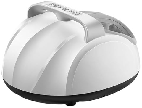 Elektrisk fotmassagemaskin med värme, Shiatsu-uppvärmd fotmassage med fjärrkontroll, 5 justerbara massagelägen, främjar blodcirkulationen i fötterna, for lindring av smärta och stress(White)