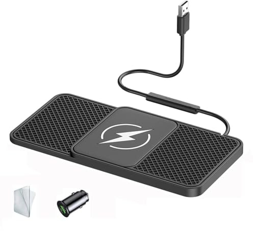 birnn Kabelloses Auto Ladepad 20W Schnellladen für VW Golf 5 6 7 8 GTE GTI GTD Clubsport, Type-C/USB, rutschfest Wireless Charger Auto Ladepad, Induktive Ladestation fürs Auto