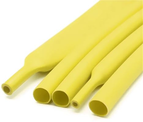 Tubo termoretraibile for cablaggio, tubo termorestringente 3:1 con colla Poliolefina termoretraibile con rapporto assortito Guaina for cavi in ​​filo adesivo(Yellow,3.2mm*5 METERS)