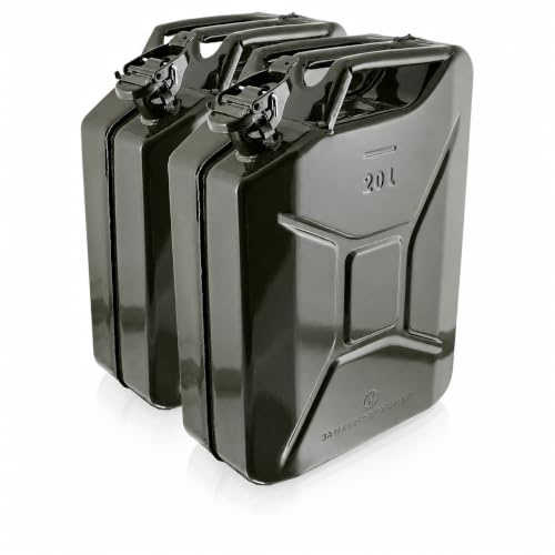 BITUXX® Stahl Benzinkanister Kraftstoffkanister Kanister UN Zulassung (2x 20 Liter)