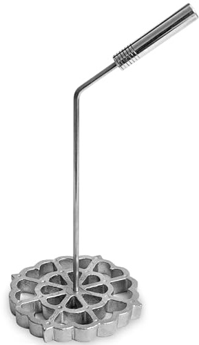 Bunuelos Mold with Handle (4.7 in Cast Aluminum) - Molde para Buñuelos de Viento Mexicanos - Buñuelos de Viento Moldes - Bunuelo Mold Mexican Cookware - Rosette Iron Set with Handle