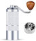 NewlukPro Macinacaffè manuale M6, macina caffè con 24 impostazioni di macinazione, macina espresso con nucleo esagonale affilato e manico in noce, portatile, per ufficio, viaggi, campeggio (argento)