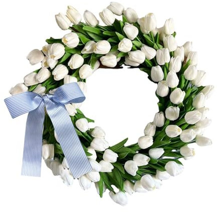 DonDown Muttertagskranz Tulpenkranz türkranz frühling Sommer türkranz frühling haustür ostertürkranz für draußen Kranz frühling türkranz modern Blumenkranz deko (#9, 40x40cm), jEvW4CVaL
