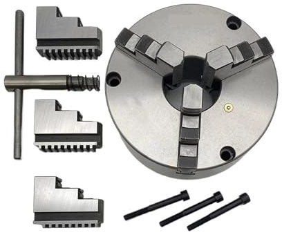 DAISHUJIE Drehfutter Drehfutter 160 mm Frontmontage Präzisions-3-Backen-Drehfutter Selbstzentrierend Manuelle Ausführung