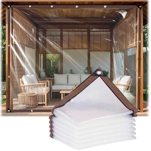 Telone Impermeabile Trasparente Teloni Protettivo Multiuso Per Esterno Telo Plastica Polietilene Telone Con Occhielli Per Balcone, Giardino, Serra, Barche, Auto(2x3.0m)
