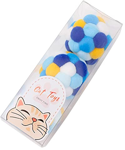 Pelzige Rasselbälle für Spielzeug mit integriertem interaktivem Plüsch, kleine Katzen, weiches Kauen, 4,1 cm, interaktive Indoor-Katzen, Langeweile, Plüsch, weich, mit Glocken im Inneren, 3 Stück