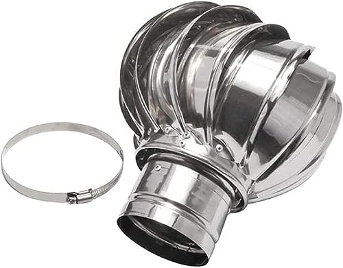 Stainless Steel Rotating Chimney Cowl Cap Spinner - Anti-Downdraught for 150mm & 200mm Standard Chimney PotsWeatherproof Chimney Pot Cover