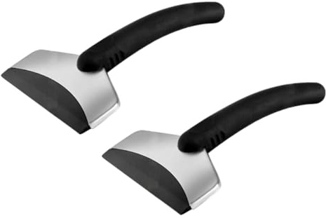 SUPVOX 2piezas Raspador para Coche Herramienta para Quitar Nieve y Hielo Pala De Ventana con Mango Ergonómico Inoxidable Resistente Al Frío para Parabrisas y Autos