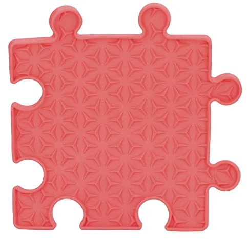 Alfombra de lamer para perros de silicona sin peligro para alimentación lenta para aliviar la ansiedad y la salud dental para perros, gatos, animales pequeños y grandes, (rojo)