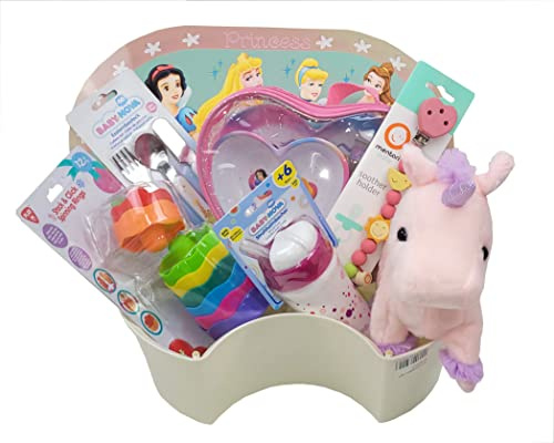 Baby Geschenkkorb Mädchen Geschenk für Geburt oder Taufe pink