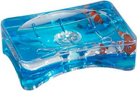 Gedy PY118900300 Pyxix - Portasapone da appoggio in Policarbonato Trasparente con Decoro