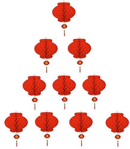 Linterna Roja Decoración del Año Nuevo Chino Restaurante Fiesta Paquete de 10 (15 cm)