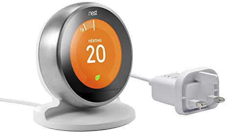 Aulbilly Stand with Power Cable and Adapter for Google Nest Learning Thermostat 3rd Generation (White)