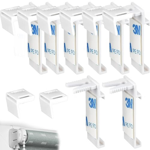 16 Pcs Plastic Roller Blind Fittings Set, No Drilling Accessories for Curtain Rods, Most & Double Roller Blinds