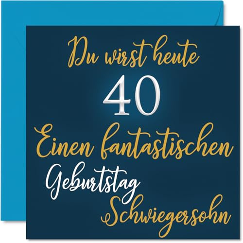 Stuff4 40. Geburtstagskarte Schwiegersohn, Fantastischen | Alles Gute Zum Karte Geburtstag für 40 Jähriges Sohn von Schwiegervater Schwiegermutter, Geschenke Mann
