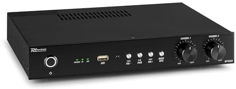 Power Dynamics WT460A Amplificateur Stéréo WiFi 2 Canaux avec Bluetooth - 240 Watts, Multiroom, AirPlay, DLNA, USB, Ethernet, Télécommande, Montage 19, Idéal pour Les Petits Commerces