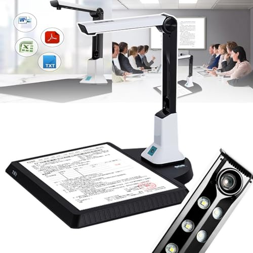 High Definition Scanner (1S Scan), 8 Miljoner Pixlar + OCR-igenkänning, Realtidsprojektion/video/timingfotografering, Stödutskrift, Win 10/8/7/XP, För Undervisning/träning,A