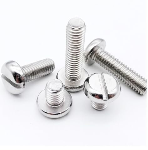 10 Stück M1.6 M2 M2.5 M3 M4 M5 M6 304 A2-70 Edelstahl GB67 Metrisches Gewinde Schlitz Flachkopf Rundkopf Maschinenschraube Bolzen(5mm)
