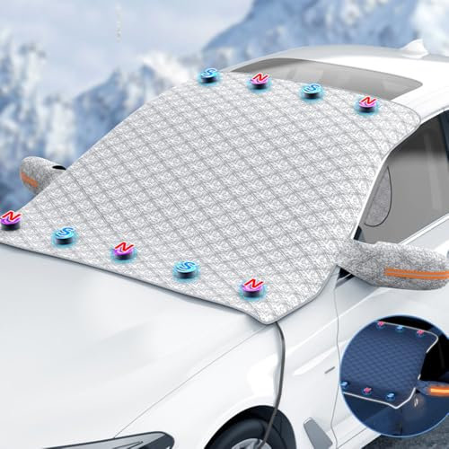 Scheibenabdeckung für Land Rover Freelander Velar Discovery, Auto Frontscheibenabdeckung, Magnetische Schneeabdeckung mit Seitenspiegelabdeckung, Schnee, EIS, Frost, Sonne, UV-Staub, Wasserfest