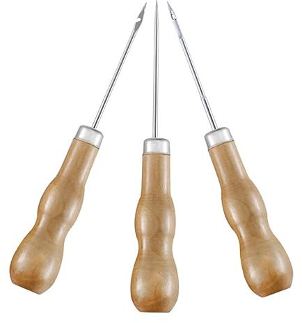 DIYEAH 3stücke Teiliges Nähahlen Für Lederreparatur Mit Holzgriff Schuhreparaturahlen Und Vorstechern Für Diy Näharbeiten