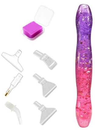 CXINLky 13 Stück Diamond Art Painting Stift Set, Diamond Art Painting Zubehör Stift mit 6 Stiftspitzen und 6 Bohrkleber, für DIY Diamantmalerei, Stickerei, Nailart Werkzeuge Und Maltechniken-07