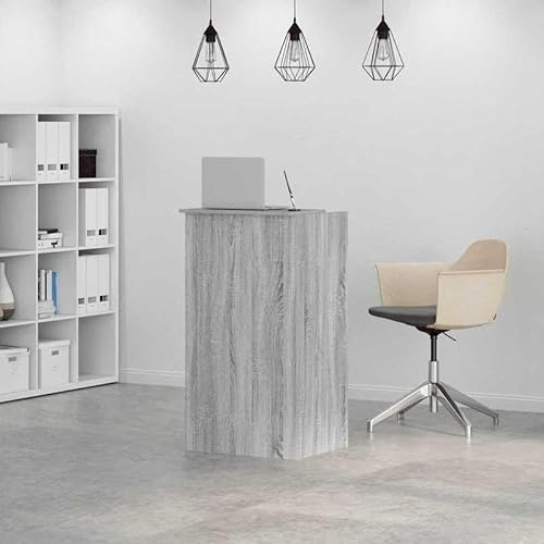 Eleganz Empfangstheke Grau Sonoma 55x50x103,5 cm - Hochwertige Arbeitsplätze im Großraumbüro aus Holzwerkstoff - Langlebig & Stilvoll