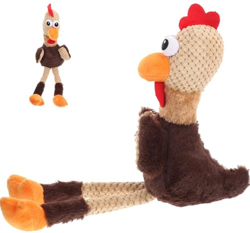 FOMIYES Giocattolo in Peluche Creativo e Vivace per Cane da Mordere e Favorisce L'attività a Forma di Pollo da Combattimento Rinforza i Denti per Animali Domestici